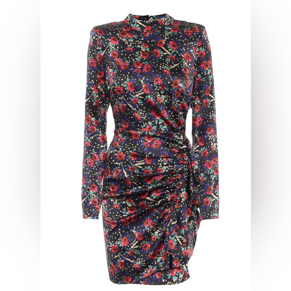 Veronica Beard Louella black floral silk mini dress. Size 4